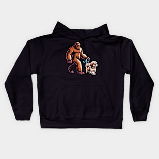 Bigfoot Walking Shih Tzu Chic Stylish Tee for Admirers Kids Hoodie